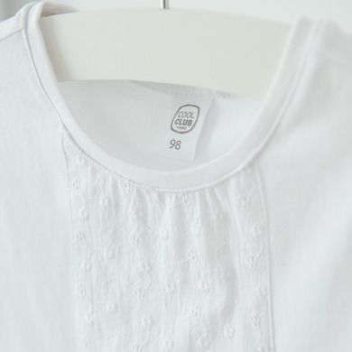 Cool Club, Bluza cu maneca scurta pentru fete, alb, imprimeu flori