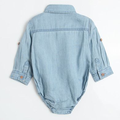 Cool Club, Body cu maneca lunga pentru baieti, denim, imprimeu Be wild