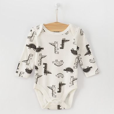 Cool Club, Body cu maneca lunga pentru baieti, mix de culori, imprimeu dinozauri, set 5 buc.