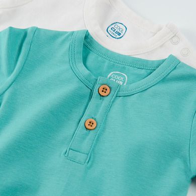 Cool Club, Body cu maneca scurta pentru baieti, alb, bleumarin, set, 2 buc.