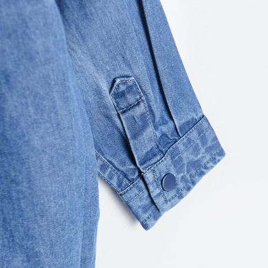 Cool Club, Camasa de blugi cu maneca lunga pentru baieti, denim, imprimeu dinozaur