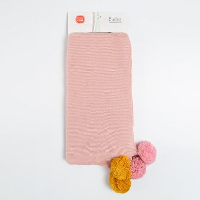 Cool Club, Patura cu pompoane pentru fetite, culoare roz deschis, 100-100 cm