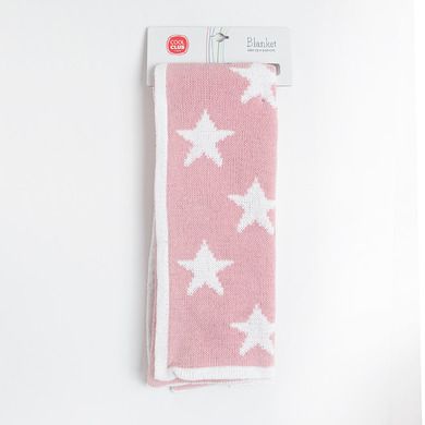 Cool Club, Patura fetite, culoare roz si alb, imprimeu stelute, 75-100 cm