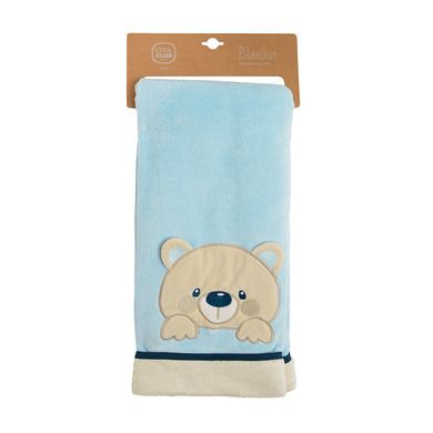 Cool Club, Patura pentru bebelusi, bleu, imprimeu ursulet, 80-90 cm
