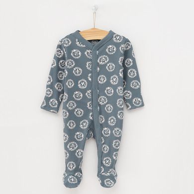 Cool Club, Pijama tip salopeta pentru baieti, bumbac organic, albastru, galben, imprimeu Cool to be kind, set 2 buc.