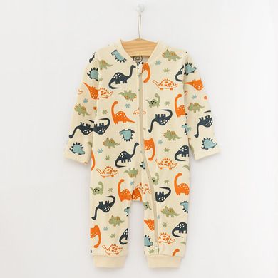 Cool Club, Pijama tip salopeta pentru baieti, mix de culori, imprimeu dinozauri, set 2 buc.