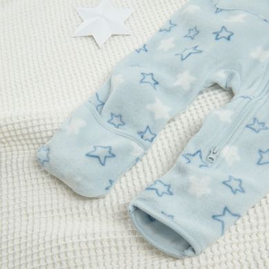 Cool Club, Pijama tip salopeta pentru baieti, polar, albastru deschis