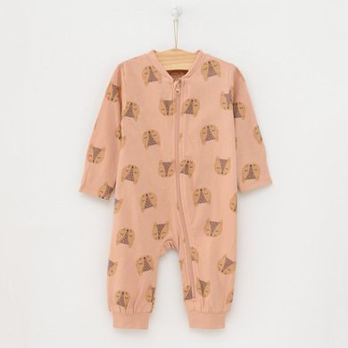 Cool Club, Pijama tip salopeta pentru fete, ecru, roz, set 2 buc.