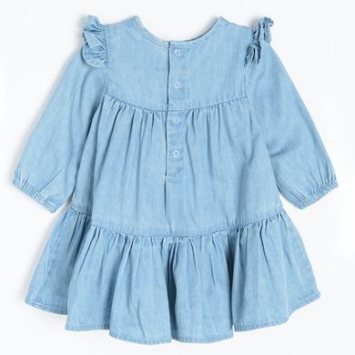 Cool Club, Rochie cu maneca lunga si volanase pentru fete, denim