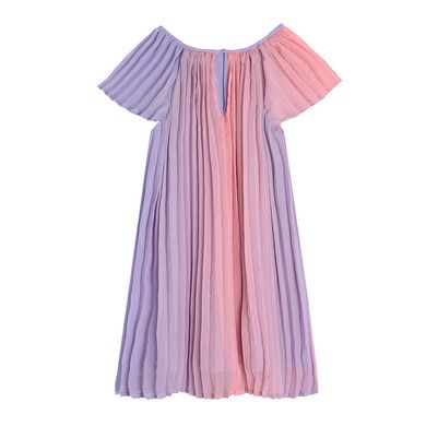 Cool Club, Rochie plisata cu maneca scurta pentru fete, mov-roz