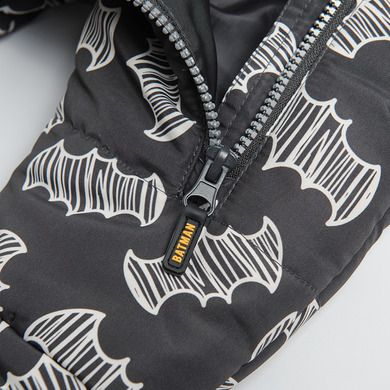 Cool Club, Salopeta cu gluga pentru baieti, negru-grafit, imprimeu Batman
