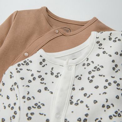 Cool Club, Salopeta din bumbac organic pentru fetite, mix de culori, imprimeu leopard, set 2 buc.