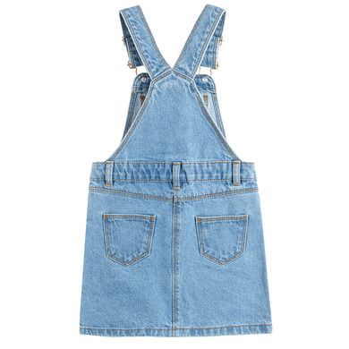 Cool Club, Sarafan de blugi pentru fete, denim, imprimeu inimioare