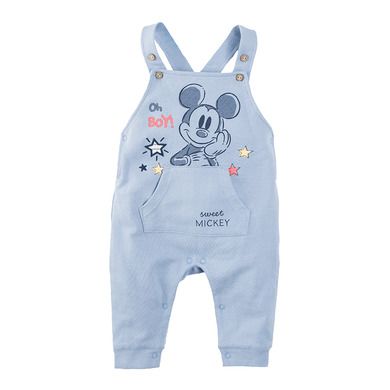 Cool Club, Set pentru baieti, body cu maneca lunga si salopeta de blugi, mix de culori, imprimeu Mickey Mouse