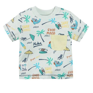 Cool Club, Tricou pentru baieti, mix de culori, imprimeu de vacanta, set 3 buc.