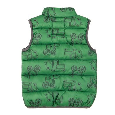 Cool Club, Vesta pentru baieti, verde, imprimeu excavatoare