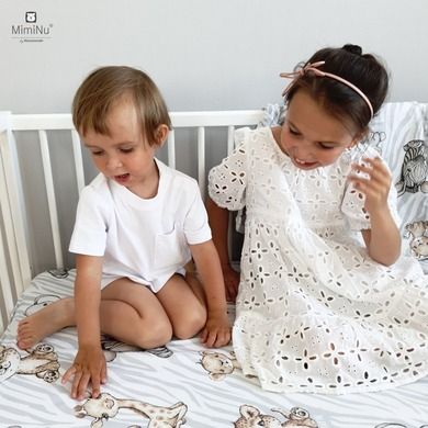 MimiNu, Safari Natural, cearceaf din bumbac cu elastic, 60-120 cm
