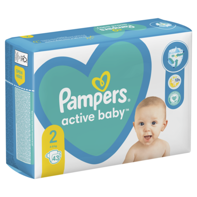 Pampers Active Baby, scutece marimea 2, 4-8 kg, 43 buc.