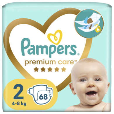 Pampers Premium Care, scutece marimea 2, 4-8 kg, 68 buc.
