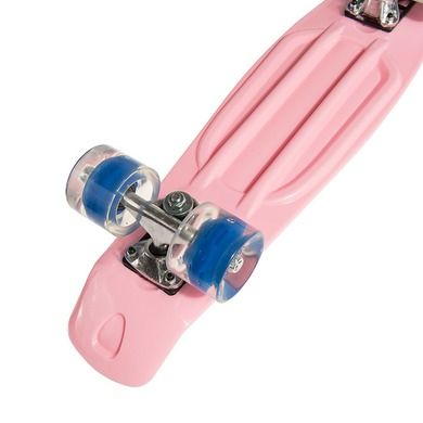 Smiki, placa skateboard tip fish cu roti LED, roz