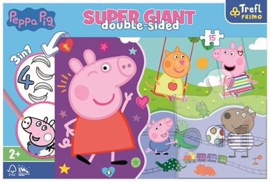 Trefl, Purcelusa Peppa, Super Giant, puzzle, 15 piese