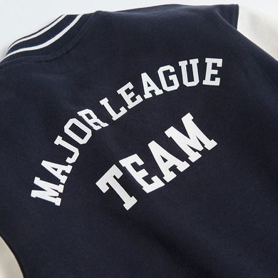 Cool Club, Bluza cu capse pentru baieti, alb-bleumarin, imprimeu Major league team