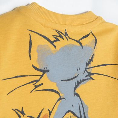 Cool Club, Bluza cu maneca lunga pentru baieti, galben, imprimeu Tom & Jerry