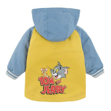 Cool Club, Geaca cu gluga pentru baieti, galben, imprimeu Tom & Jerry