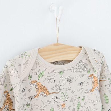 Cool Club, Pijama tip salopeta pentru baieti, gri, albastru, imprimeu Cartea junglei, set 2 buc.