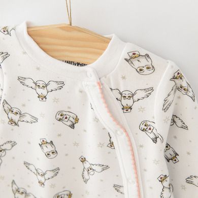 Cool Club, Pijama tip salopeta pentru fete, bumbac organic, mix de culori, imprimeu Harry Potter, set 3 buc.