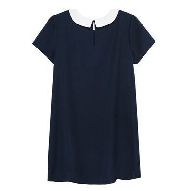 Cool Club, Rochie cu maneca scurta pentru fete, bleumarin, cu guler