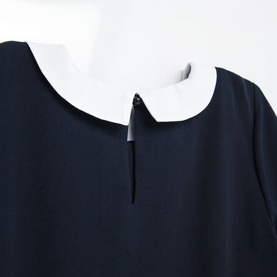 Cool Club, Rochie cu maneca scurta pentru fete, bleumarin, cu guler