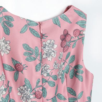 Cool Club, Rochie fara maneci pentru fete, roz, imprimeu flori