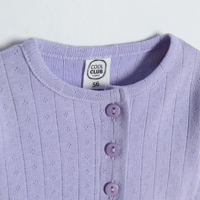 Cool Club, Set pentru fete, Body-rochie cu maneca scurta, Bolero, Bentita, ecru, violet