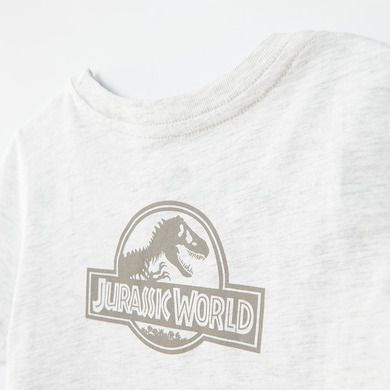 Cool Club, Tricou pentru baieti, bej melanj, imprimeu Jurassic World