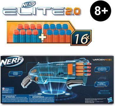 Nerf Elite 2.0, Warden DB-8, blaster si 16 proiectile