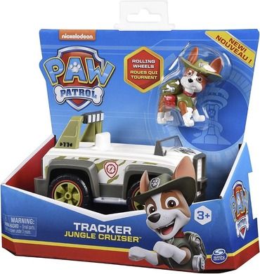 Paw Patrol, Tracker, Jungle Cruiser, vehicul cu figurina