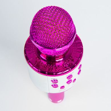 Smiki, microfon bluetooth cu boxa, roz metalic