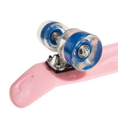 Smiki, placa skateboard tip fish cu roti LED, roz