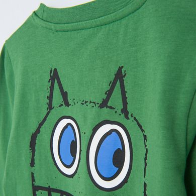 Cool Club, Bluza cu maneca lunga pentru baieti, verde, imprimeu Hey mate