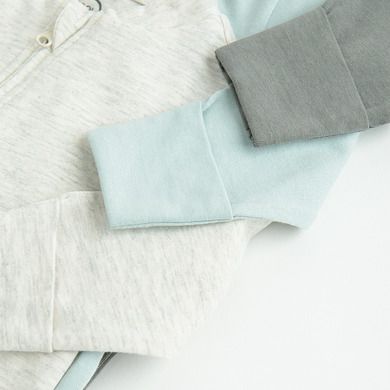 Cool Club, Pijama tip salopeta pentru baieti, gri, albastru, set, 3 buc.