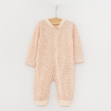 Cool Club, Pijama tip salopeta pentru fete, ecru, roz, set 2 buc.