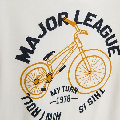 Cool Club, Tricou pentru baieti, ecru, imprimeu Major league