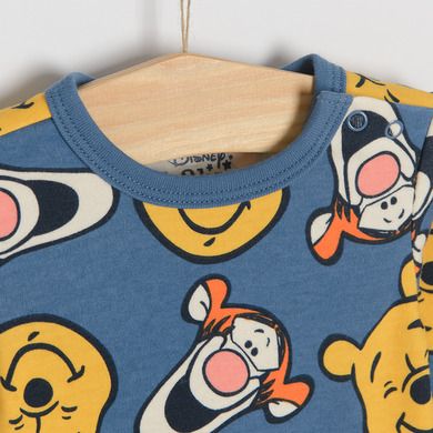 Cool Club, Body cu maneca lunga pentru baieti, albastru, bleumarin, imprimeu Winnie the Pooh, set, 3 buc.