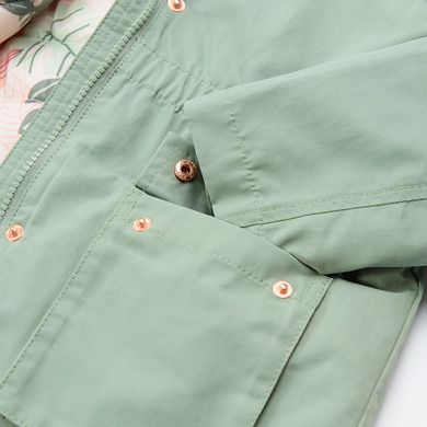 Cool Club, Geaca cu gluga pentru fete, 3in1, verde-roz, imprimeu frunze
