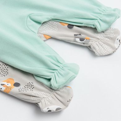 Cool Club, Pijama tip salopeta pentru baieti, gri, menta verde, set, 2 buc.
