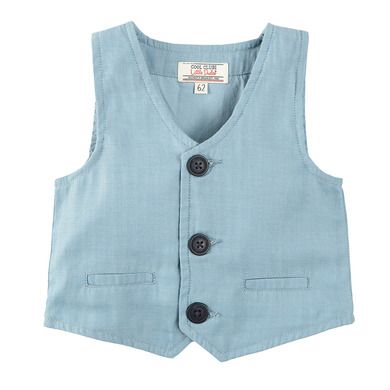 Cool Club, Set pentru baieti, body-camasa cu maneca lunga, vesta, pantaloni din material textil, papion, alb-albastru