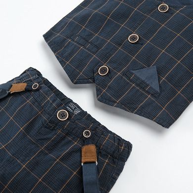 Cool Club, Set pentru baieti, Body cu maneca lunga, Papion, Vesta, Pantaloni din material textil, mix de culori