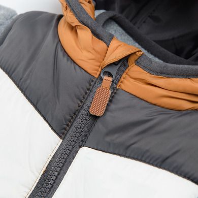 Cool Club, Set pentru baieti, vesta cu gluga, bluza polar cu fermoar, gri-maro