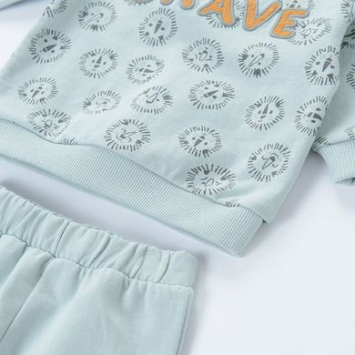 Cool Club, Trening pentru baieti, bumbac organic, verde-menta, imprimeu Brave